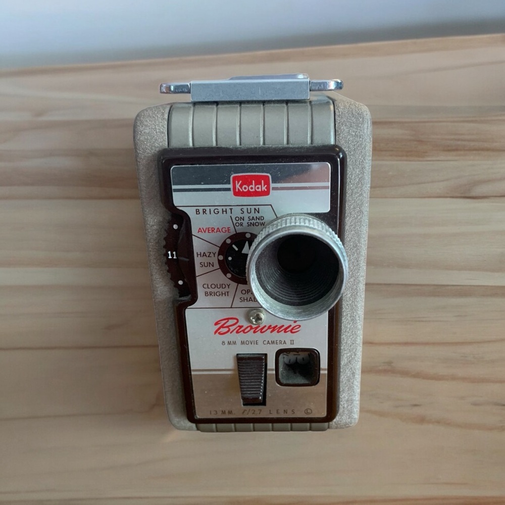 Vintage Kodak Brownie 8mm Movie Camera II Silver 13mm f/2.3 Lens Kodachrome Film
